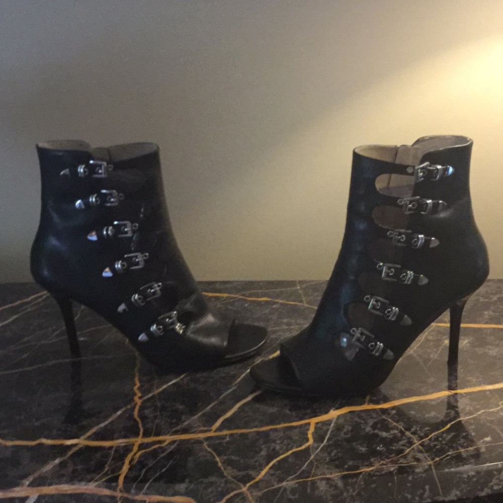 Michael Kors Black 6 buckle Booties - 10M